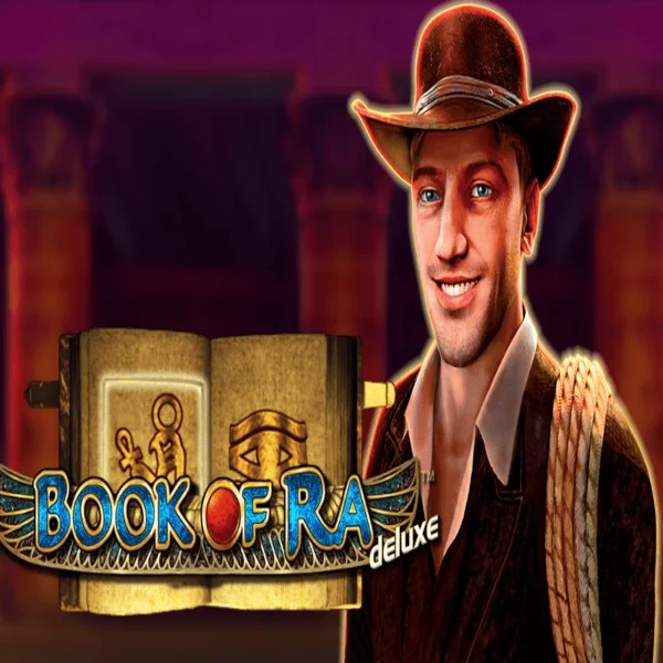 Official Slots logo: Book of Ra Deluxe by Novomatic at AllySpin Casino