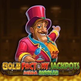 Gold Factory Jackpots Mega Moolah logo by Aurum Signature Studios AllySpin Casino